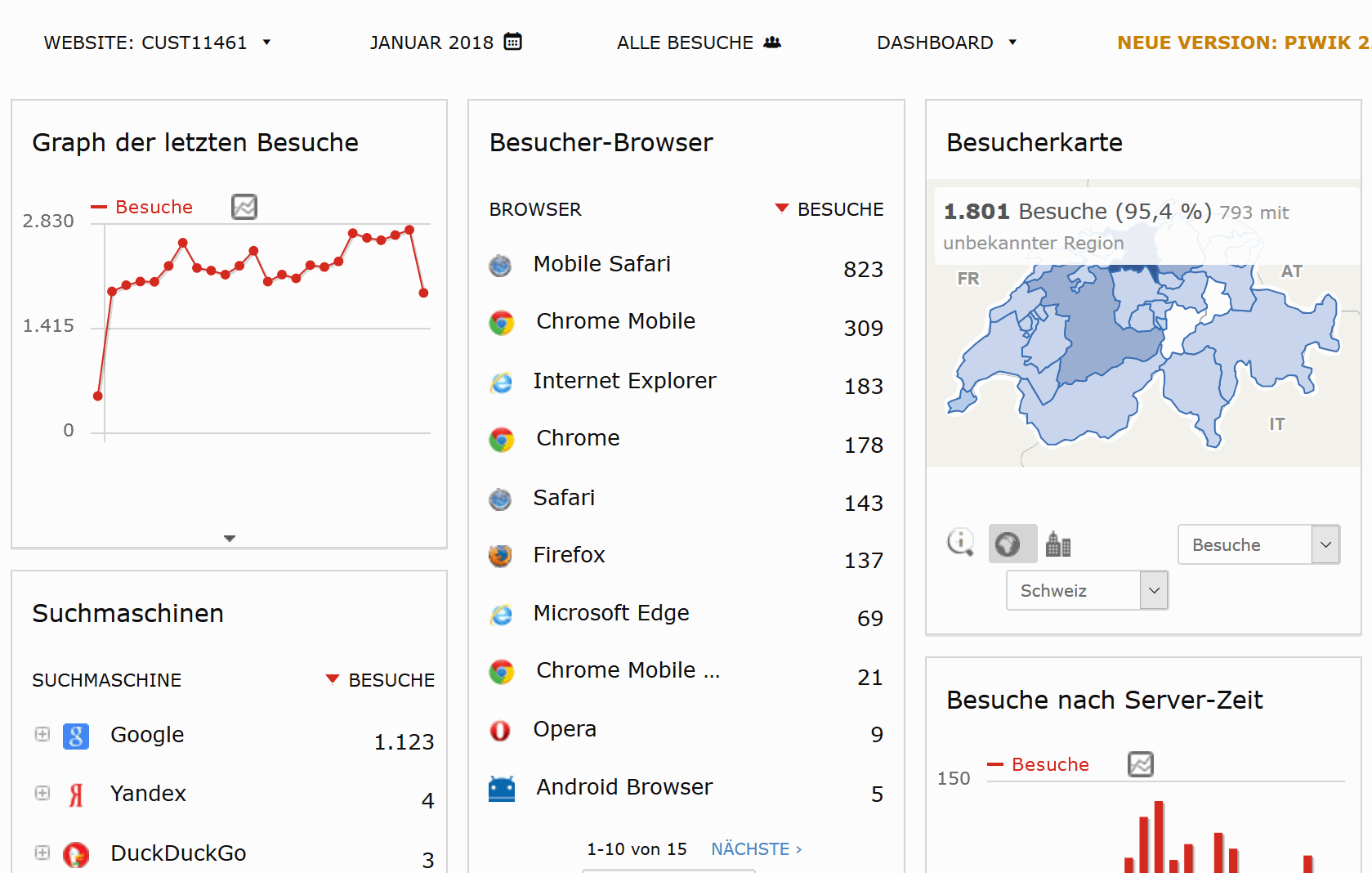 Detaillierte Besucher-Statistik